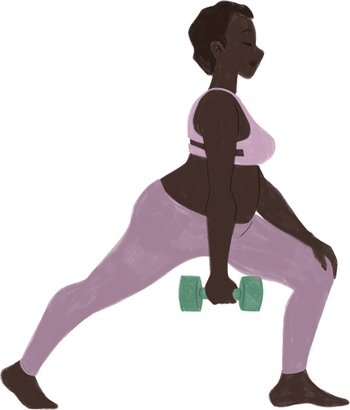 Illustration einer schwangeren Frau beim Krafttraining.